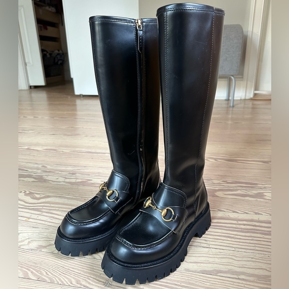 Gucci Leather Knee-high Boots, Black, 36,5, BRAND NEW - Picture 6 of 7